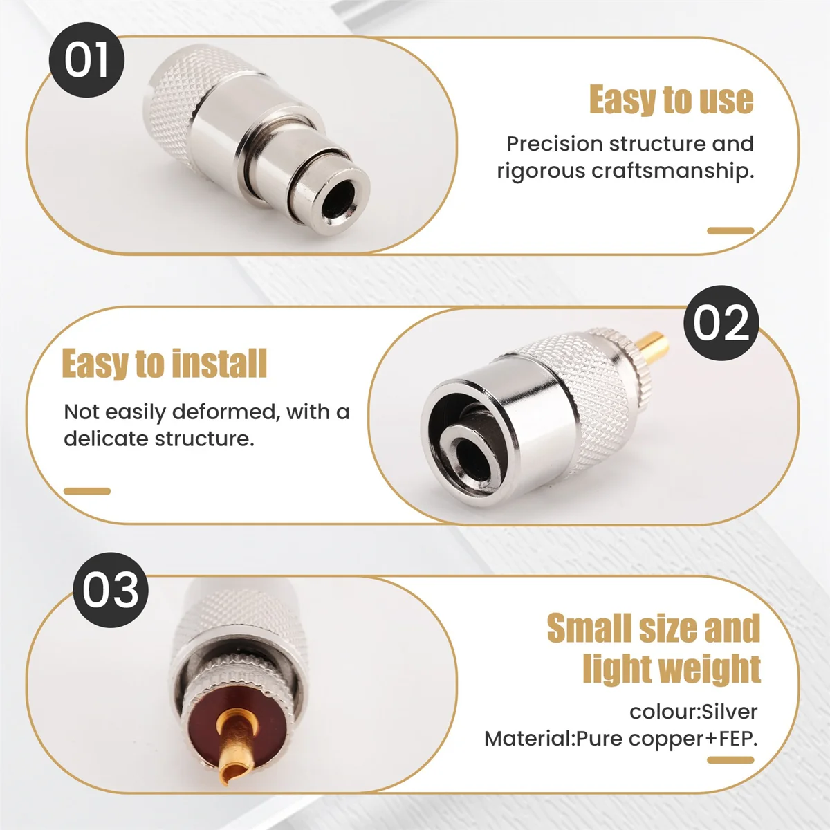 10PCS RF Connector UHF Male Connector RG8 RG58 Cable Lug Antenna Connector PL259