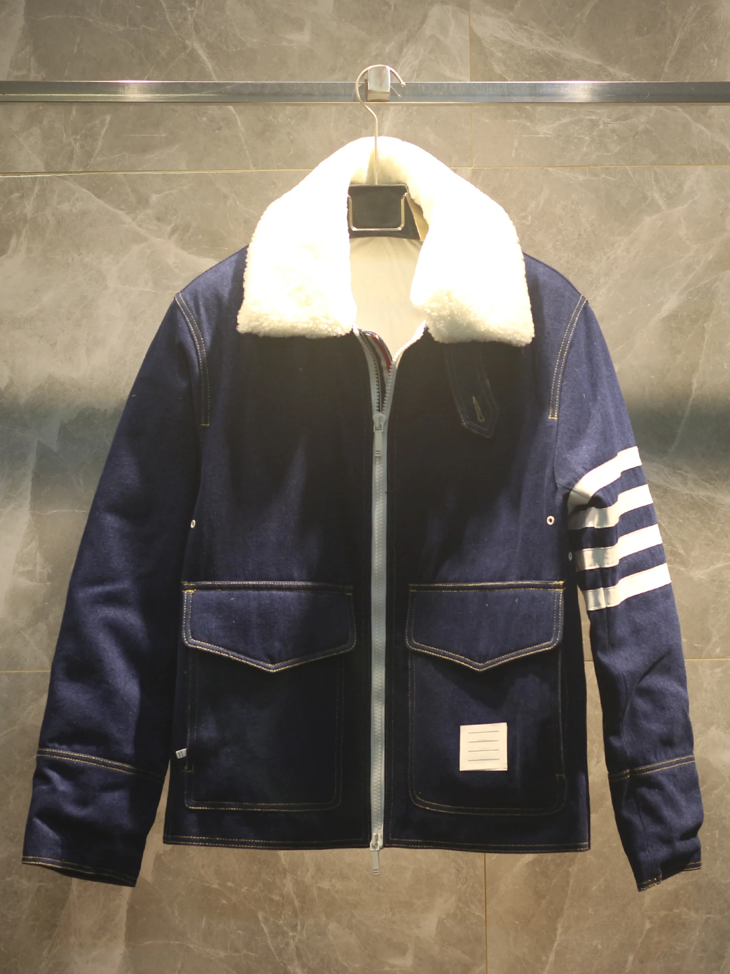 

High-End Autumn Winter New Style 90 White Duck down Denim down Jacket Men Women Padded Coat Long Sleeve Zipper Closure Straig...