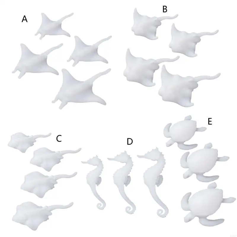 Seahorse Fish Model Resin مملوءة راتنجات الإبوكسي القالب 3D ملحقات المناظر الطبيعية المصغرة للمجوهرات DIY Craft Making E0BF