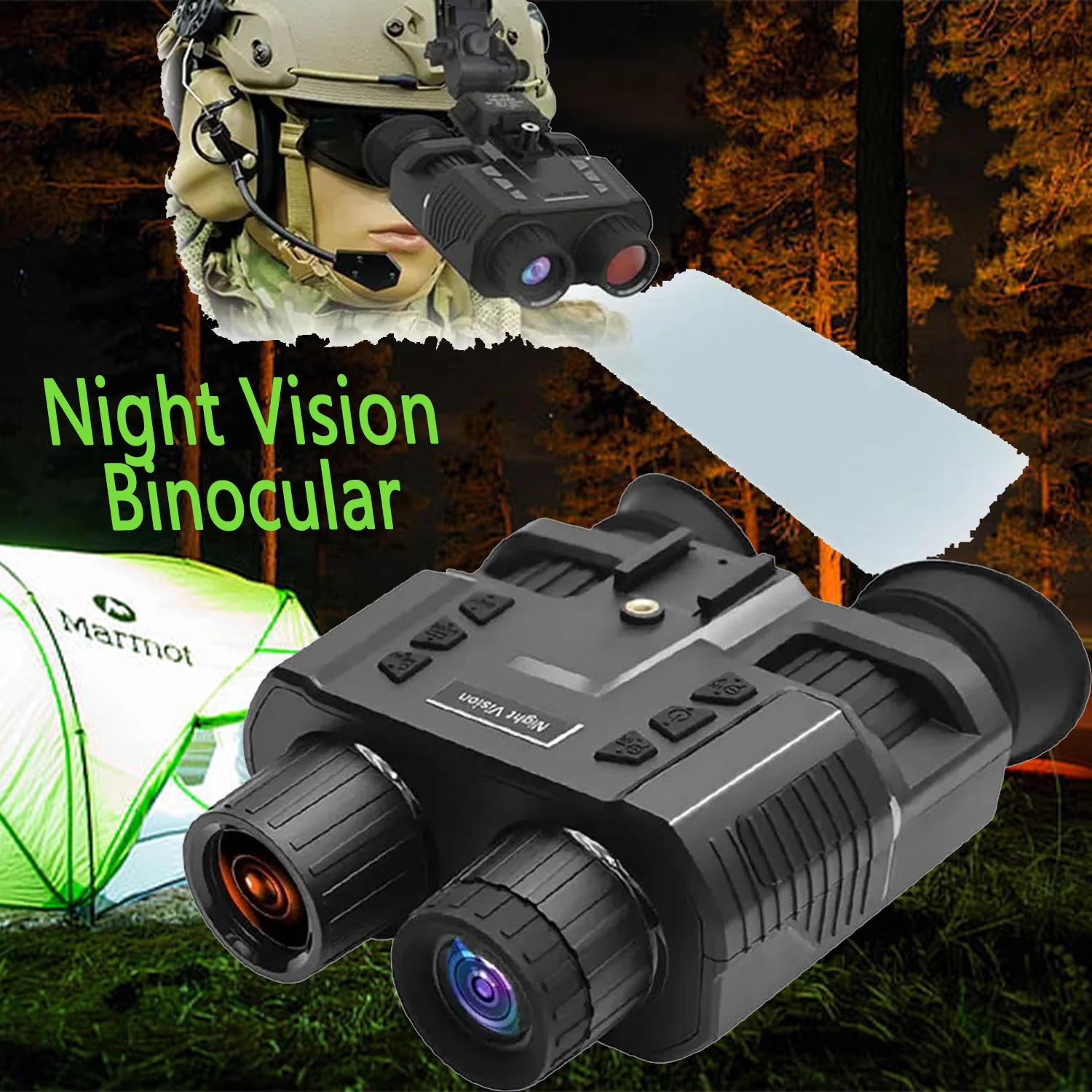 

Night Vision Binocular Infrared 8X 3D High-Definition Helmet Goggles Take Photos And Videos Durable Hunting Camping Outdoor