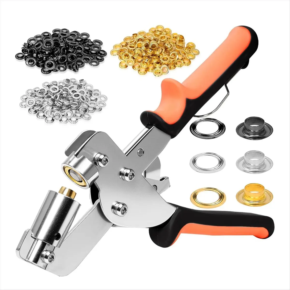 Grommet Tool Kit,3/8 Inch Heavy Duty Grommet Pliers with 300PCS Metal Grommet(, , )