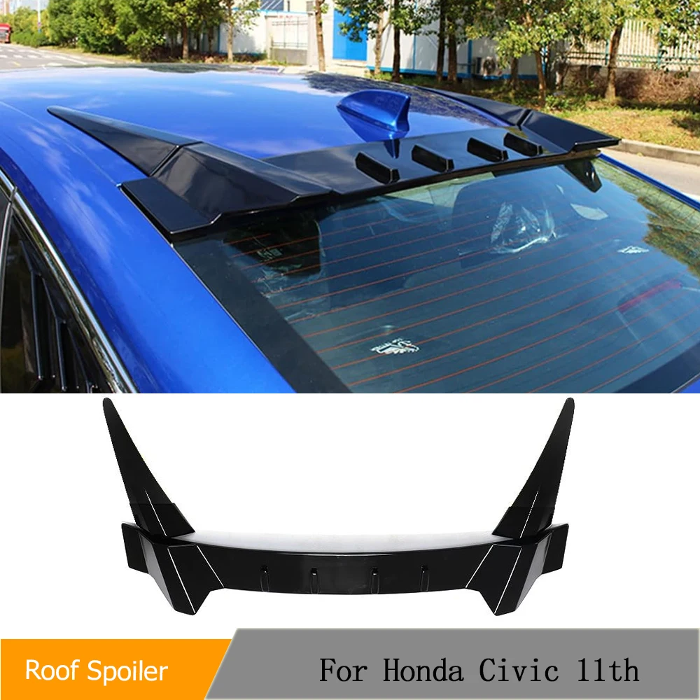 Car Rear Window Roof Spoiler Wings for Honda Civic 11th Gen Sedan 2022 2023 Rear Spoiler Gloss Black ABS Wing Lip