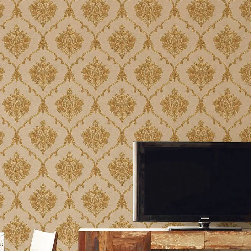European style large floral fresh flower wallpaper living room bedroom hotel decoration PVC waterproof wallpaper
