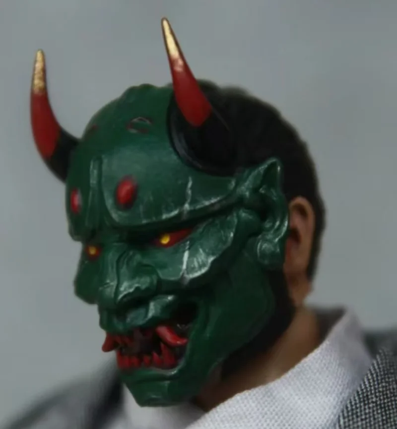 1:12 Scale Soldier Green Samurai Mask Model for 6'' Figure
