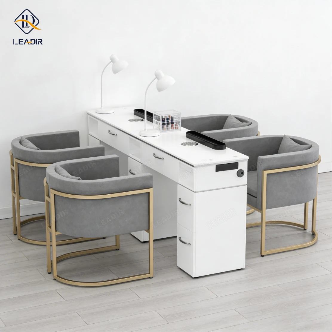 Professional Luxury Modern Wooden Nail Technician Table with Nail Dust Collector