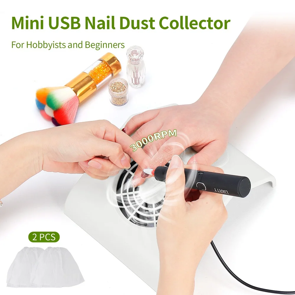 

Portable Nail Dust Collector Mini Nail Vacuum Cleaner for Manicure Pedicure Polish Gel Removal with Filters Bag Nail Salon Tool