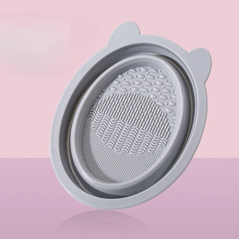 Limpador de pincel de maquiagem multiuso e ferramenta de lavagem de esponja - Conjunto de silicone para fácil limpeza de pincéis de base Liquidificadores de beleza