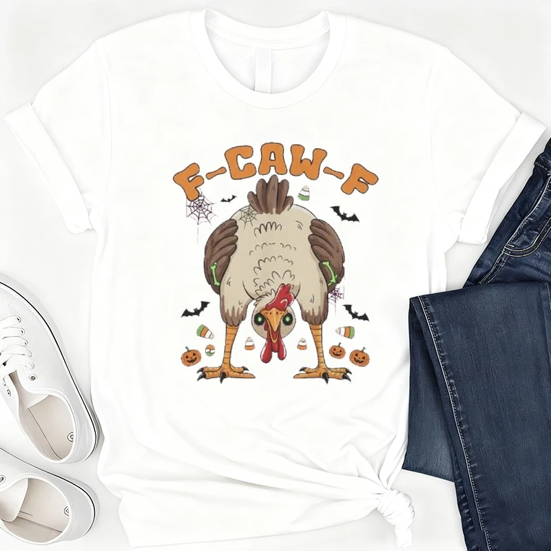 F Caw F الدجاج قميص مضحك الديك ميمي البلوز عشاق الطيور مزرعة الحيوان التي شيرت الفكاهة الرجال الحياة اليومية عادية تي شيرت مطبوع القمم