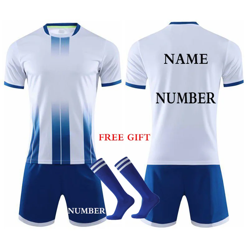 Custom Men Kids Soccer Jerseys Suit Boys Football Uniforms Futebol Shirt Sets Soccer Kit Children Girls Sportswear Clothing