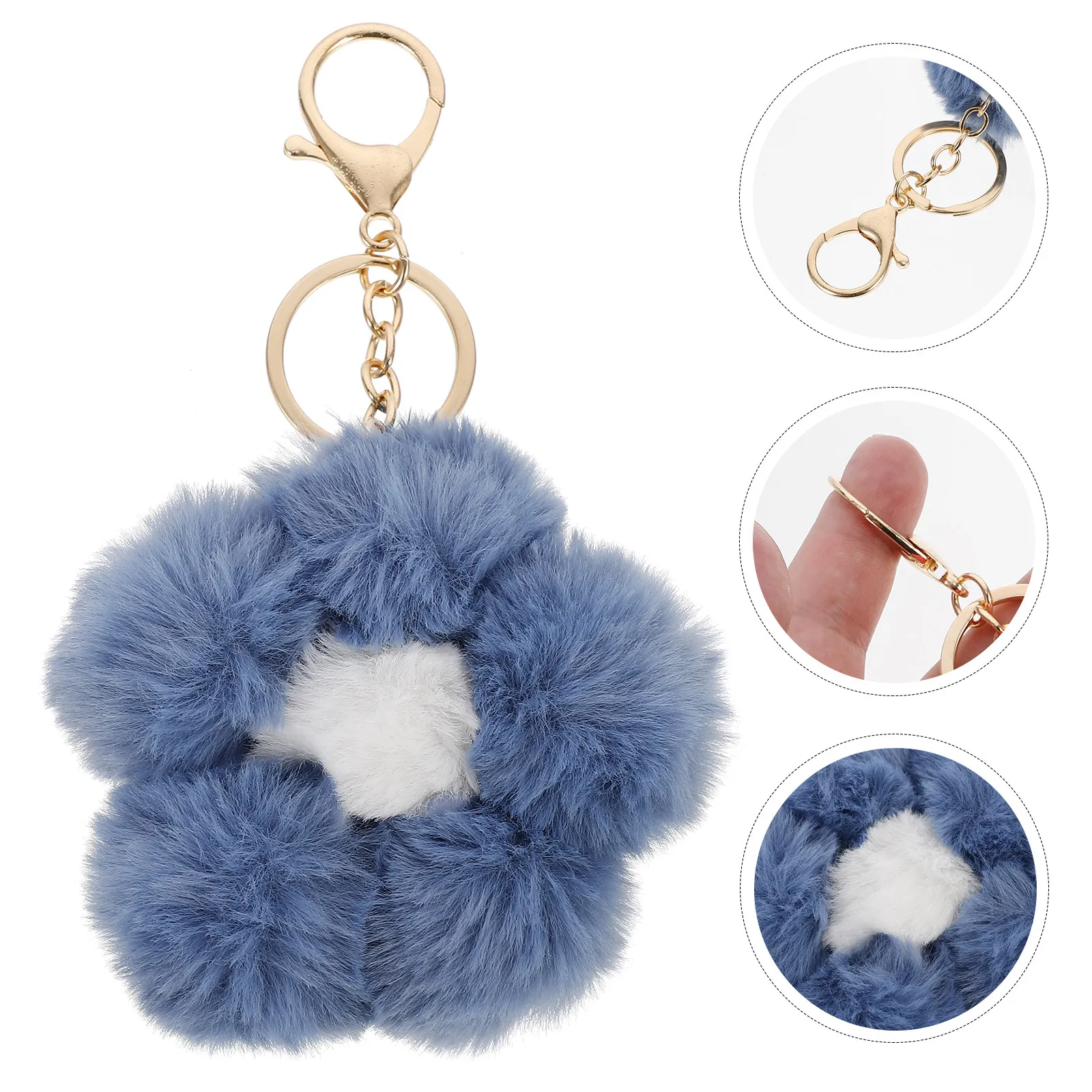 Home Security Ring - Pompom Flower Key Chain Bag Pendant