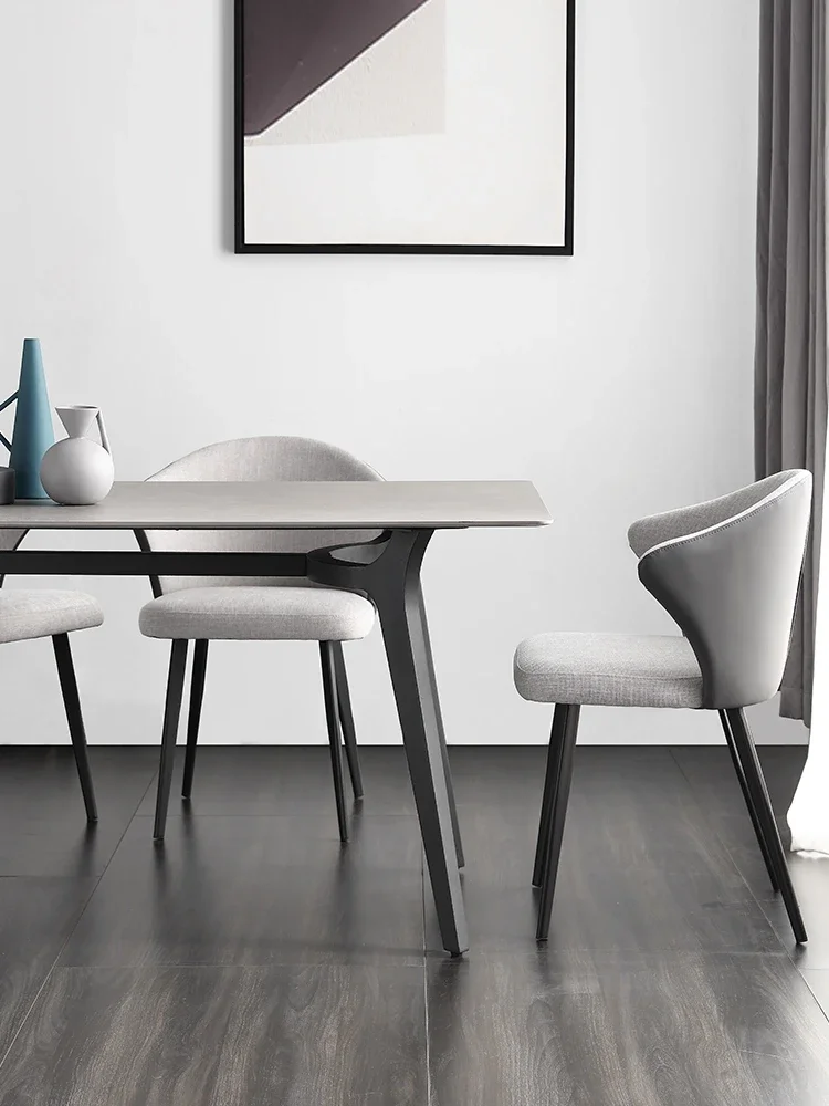 Italian minimalist rock plate dining table simple modern table Nordic light luxury table and chair combination