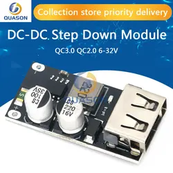 QC3.0 QC2.0 USB DC-DC Buck Converter Charging Step Down Module 6-32V 9V 12V 24V to Fast Quick Charger Circuit Board 3V 5V 12V