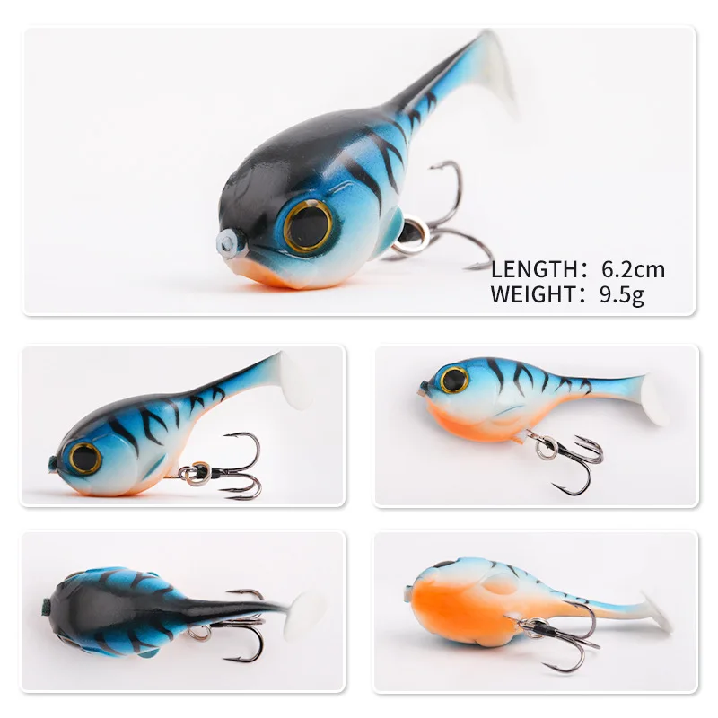 WESTBASS 1PX Big Head Soft Bait 6cm-9.5g Sinking Fishing Lure Trolling Silicone Swimbait Rubber Deraball Wobbler Jigging lurre