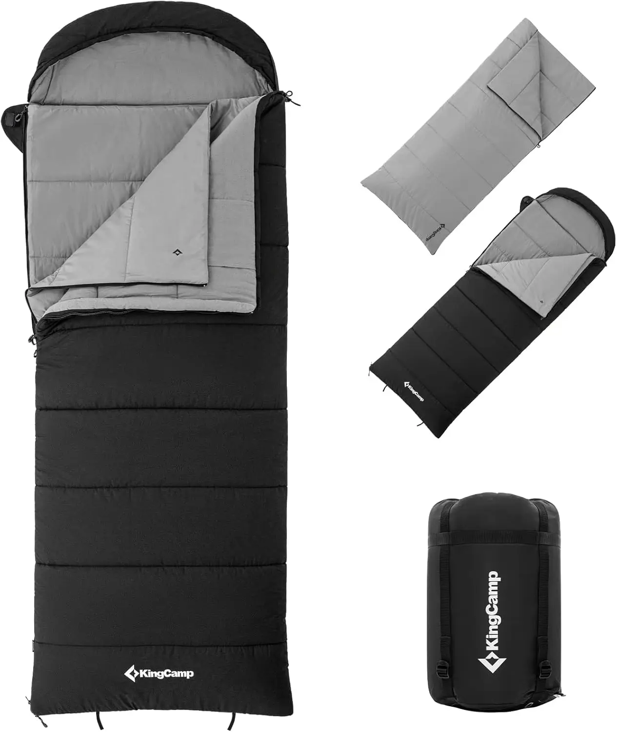 

3-in-1 Sleeping Bag for Adults, XL Size for Big & Tall, Waterproof Flannel Lining, Ideal for Camping & Backpacking