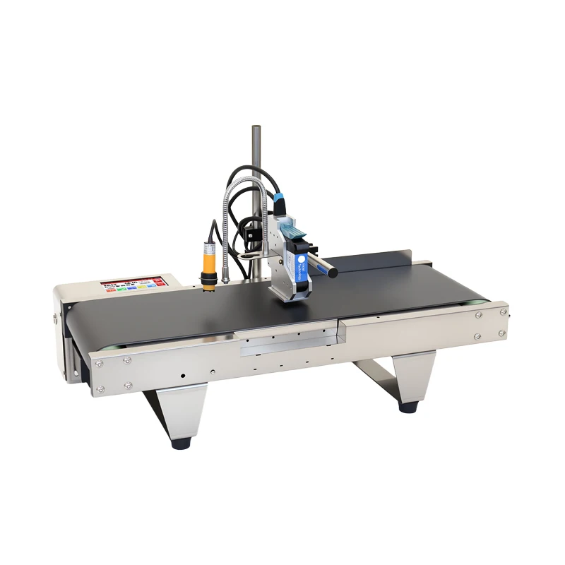Automatic online expiration date Inkjet printer Plastic bottle bag box expiration date Batch printing machine with mini conveyor