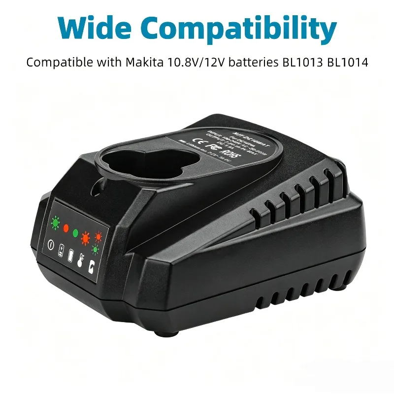 

Lithium Battery Fast Charger Portable Battery Charger with Indicator Light Compatible with For Makita 10.8-12V Lithium Batteries