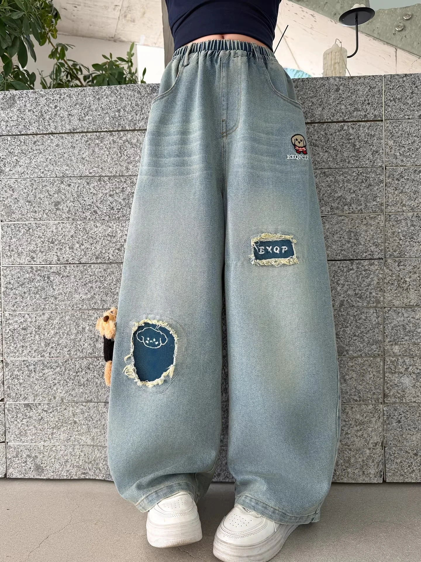 jeans-a-gamba-dritta-per-ragazze-pantaloni-larghi-con-patchwork-primaverili-e-autunnali-pantaloni-lunghi-divertenti-con-orsetto-abbigliamento-per-bambini