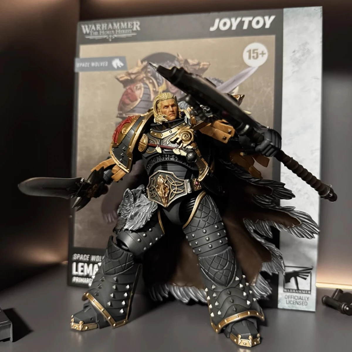 JOYTOY Warhammer 30K Action Figure 1/18 Space Wolves Leman Russ Anime Figure Primarch Of the VIth Legion Joint Movable Model Toy