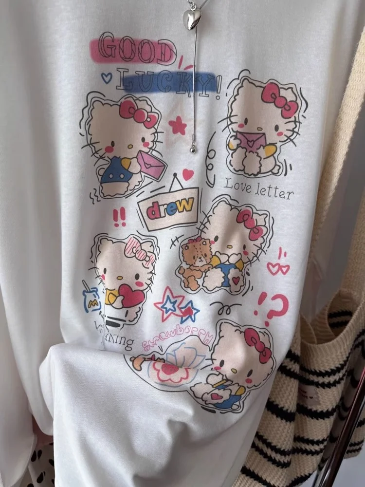 Tamanho grande 300 pou coreano sle ort sve camiseta feminina verão legal floco de neve algodão respirável impresso topo