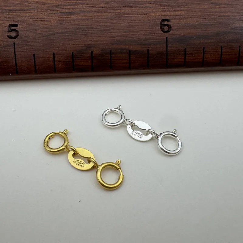 1 مجموعة الصلبة 925 فضة المشبك تمديد سوار 18K الذهب اللون DIY اكسسوارات صنع التعديل