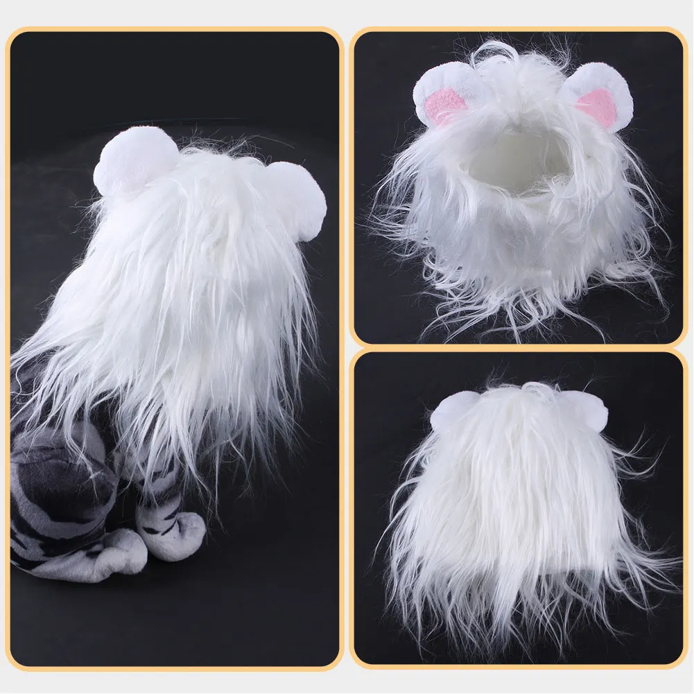 Puppy Cat Cosplay Fantasy Mask Headwear Lion Mane Funny Cute Pet Disguise Costume Accessories Animal Roleplay Fantasia Prop