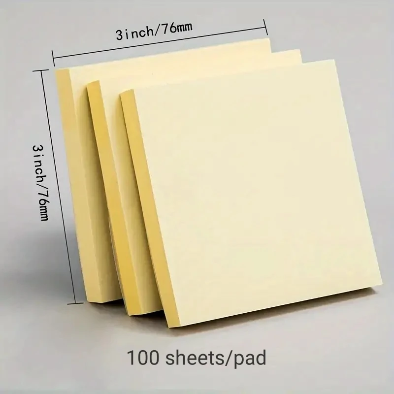 3x3 Sticky Note Paper Bright Colored Memo Pad Self-adhesive Reminder Note 100 Sheets/Pad