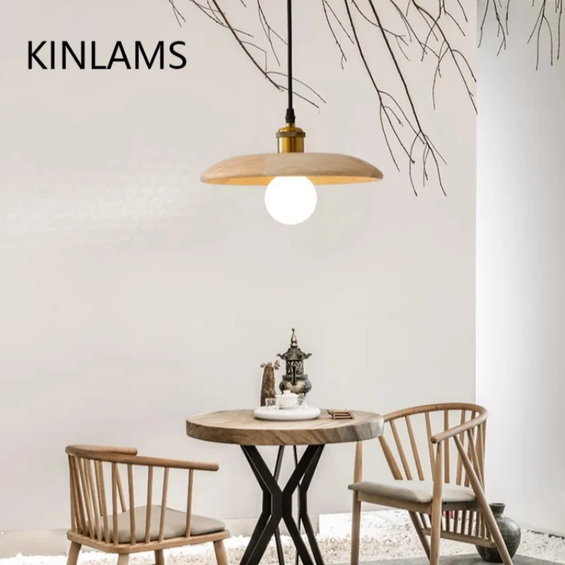 木製ウォールナットヴィンテージペンダントライト寝室ベッドサイドスタディシャンデリア和風レストランバーカウンター廊下ペンダントランプ