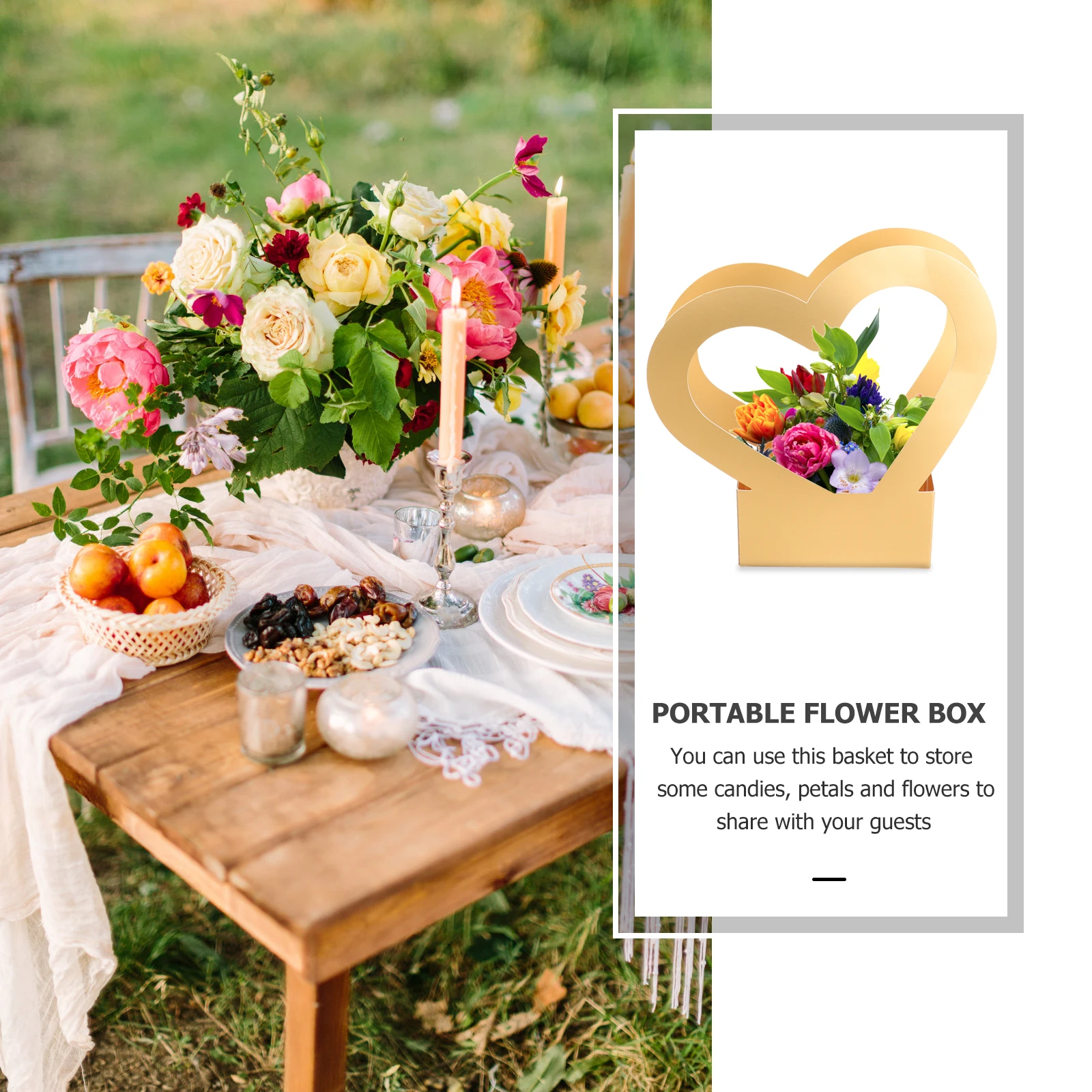 

Heart Shaped Paper Flower Boxes for Arrangements Decorative Gift Packaging Handle Material Suitable Wedding Birthday