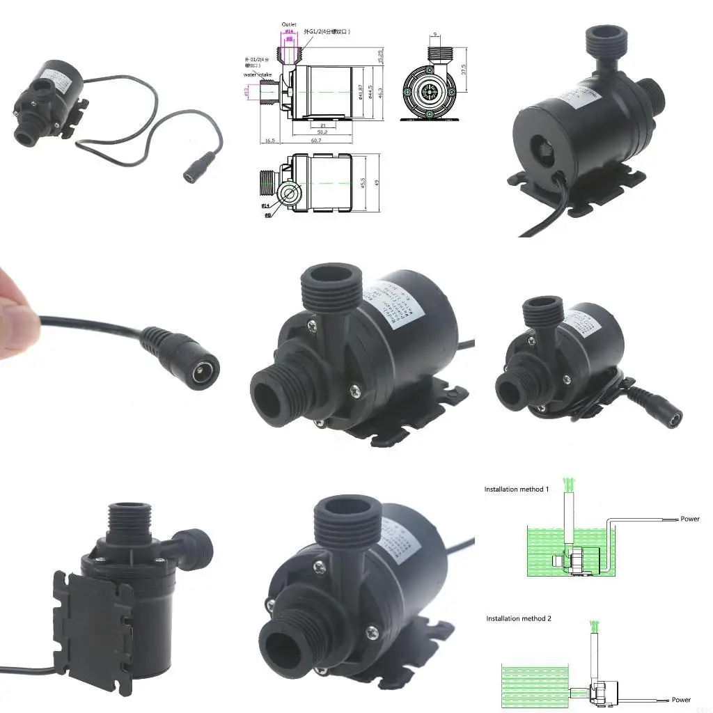 

Q81C 12V Микро-бесщеточные моторные водяные помпы Ультра тихий подъем 5M/16ft 800L/H Dur