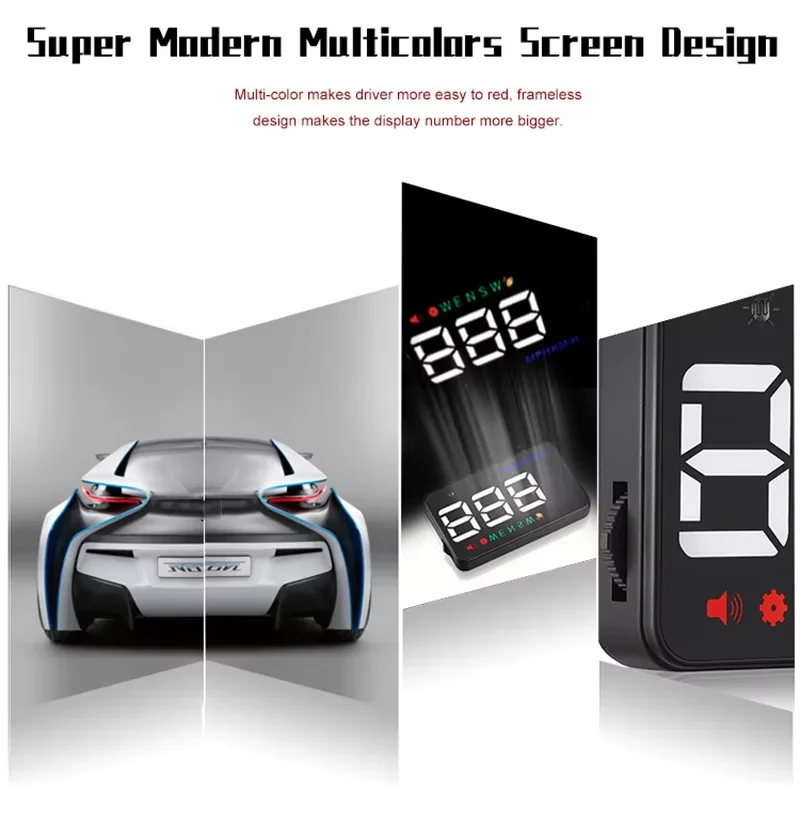 3.5 بوصة HD A5 HUD عرض عداد السرعة الرقمي km/ساعة MPH تحذير السلامة GPS سيارة رئيس يصل العرض عرض وضع مزدوج