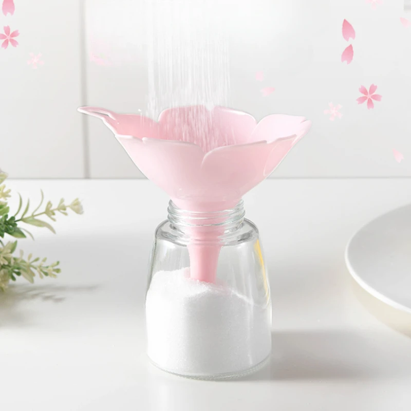 2Pc Kitchen Cherry Blossom Style Funnels Home Olive Oil Condiments Liquid Powder Dispenser Kitchen Accessories Kitchen Tools