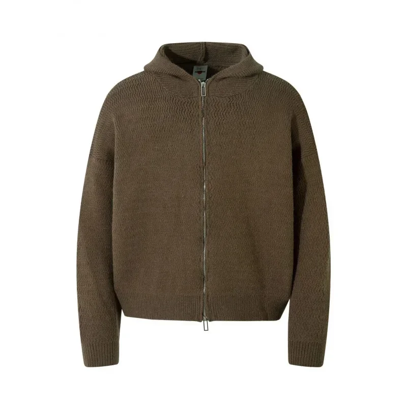 

Men's Clothing High Street EU US Size Hooded Sweater Zipper Cardigan Sweater Coat Autumn and Winter Sweater