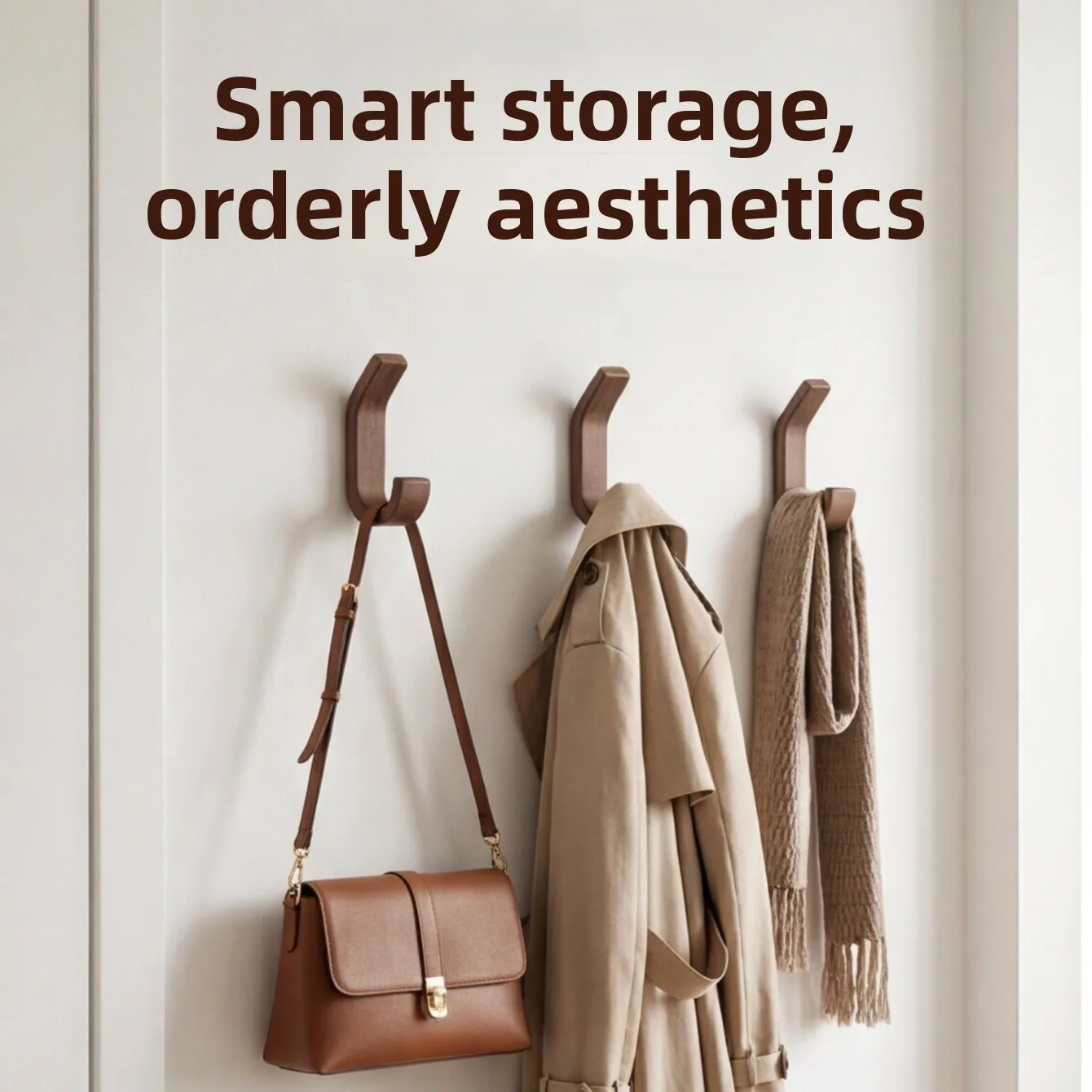 1/3pcs Wooden Material Suction Cup Hook Door Rear Hook Bathroom Strong Load-bearing Seamless Hook Home Decoration