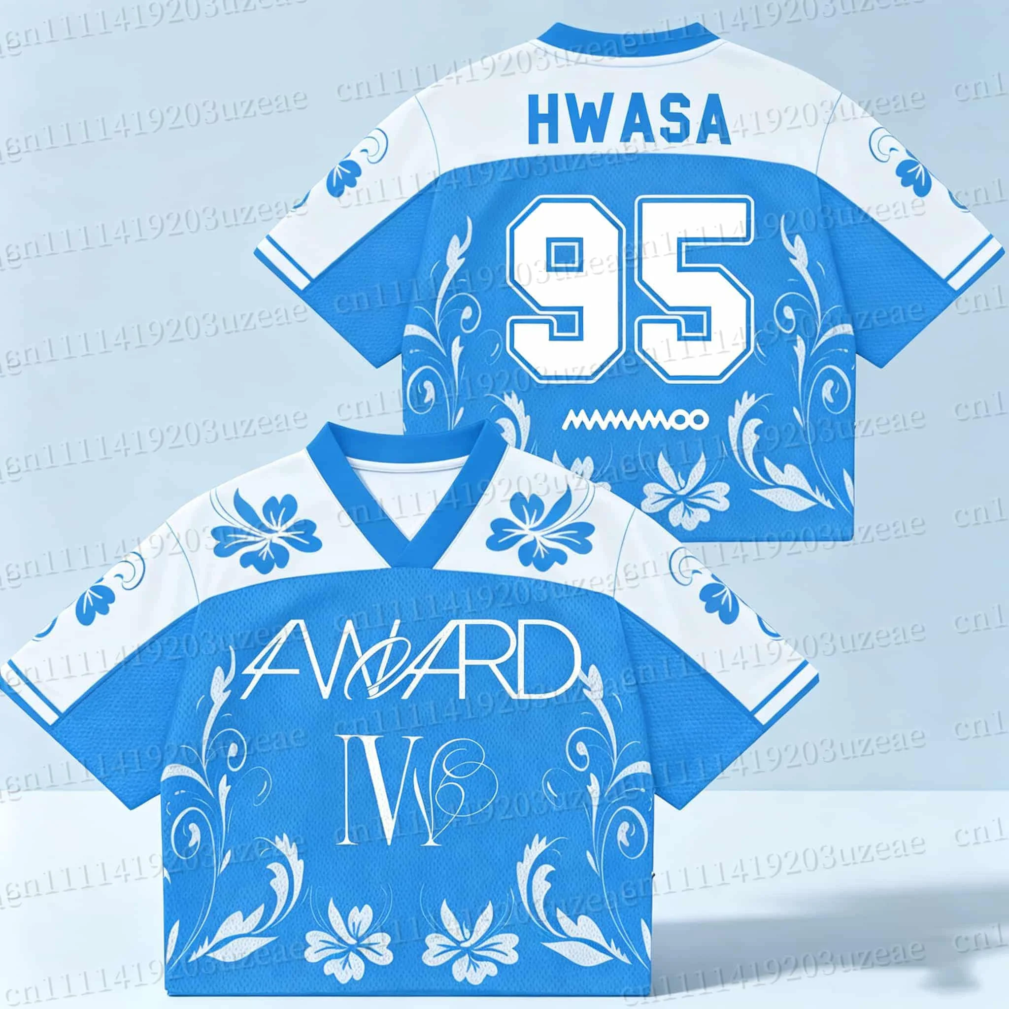 4WARD 2026 World Tour Baseball Jersey Kpop Fashion Blue White Tee Shirt Unisex Oversized V Neck Floral Vintage Concert Fans Tops