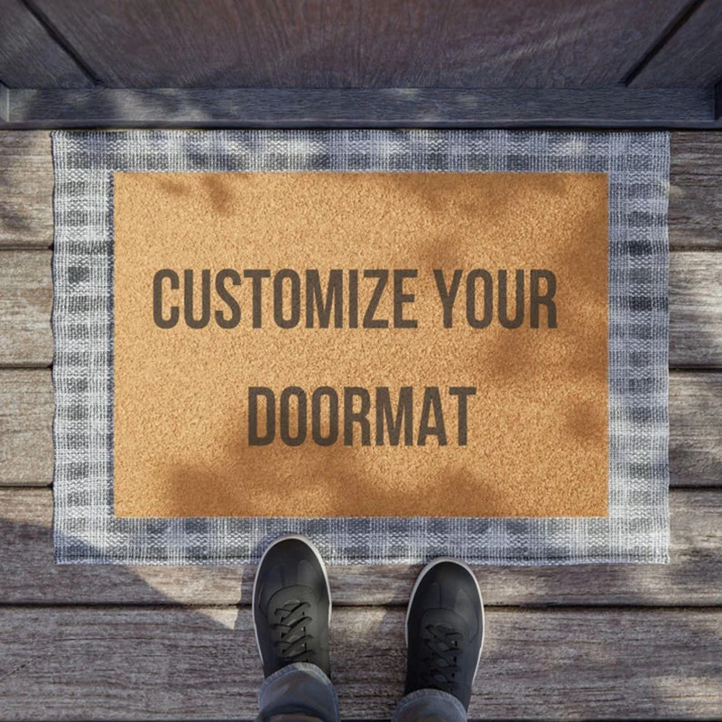 

Unique Custom Door Mat Personalized Welcome Mat Custom Text Logo Non Slip Durable Dirt Trapping Wedding Gift for Friends Family