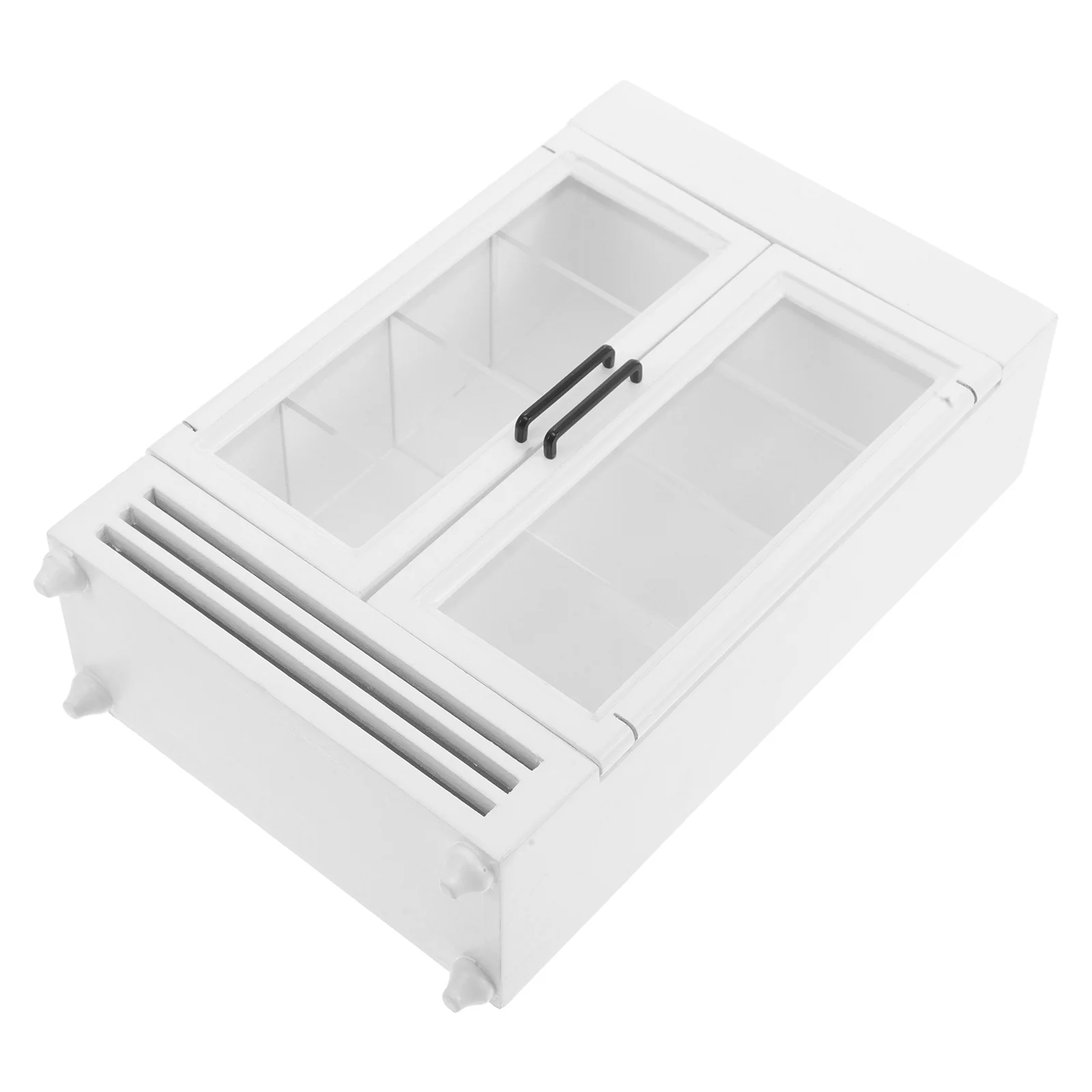 

1:12 Scale Miniature Wooden Refrigerator Mini Fridge for Beverage Cooler Craft Decoration Dollhouse Setting