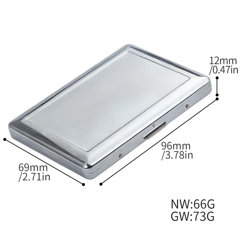 Smoke Box Metal Simple Ultra-thin Cigarette Case Cover Cigarettes Sleeve Pocket Cigarette Case silver