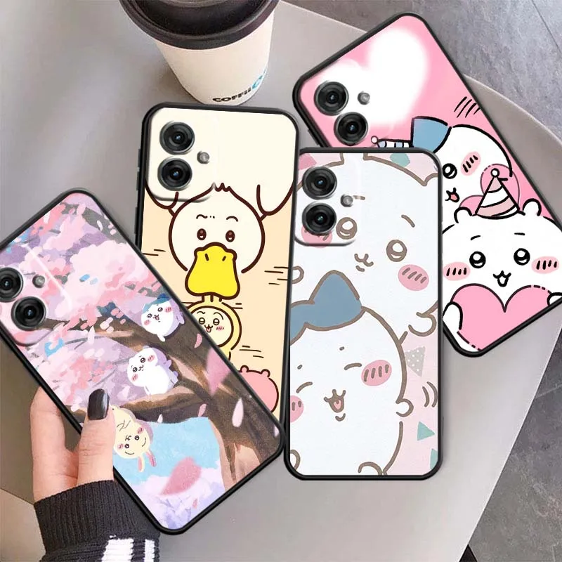 

Cute Chiikawa Hachiware Usagi Phone Case For Motorola G85 Edge 50 G24 G35 G14 G04 40 G72 G34 G31 G Stylus G54 G13 G32 5G Black