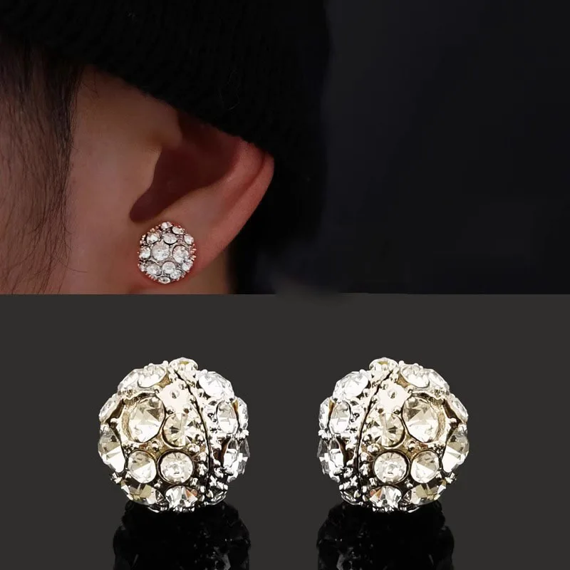 Retro Super Shiny Ball Magnetic Stud Earrings For Men Women Non Pierced Ear Clips Designer Jewelry Unisex Accessories Lover Gift