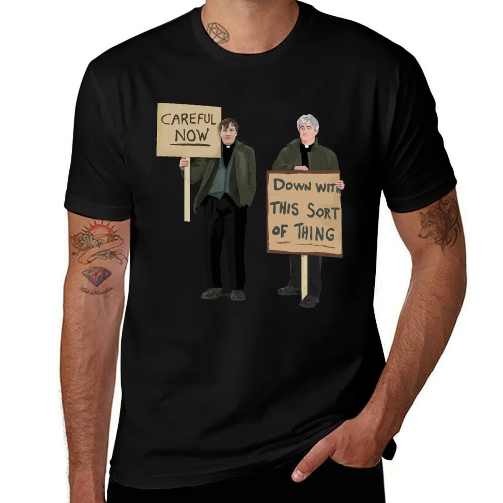 DOWN WITH THIS SORT OF THING...Careful Now T-Shirt Work Wear Lightweight Tee T-Shirt