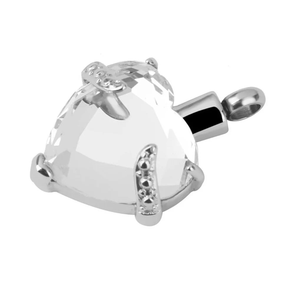 

Heart Shape Crystal Ash Memorial Pendant Keepsake Necklace for Special Messages Hair Dirt Ashes Stainless Steel Jewelry