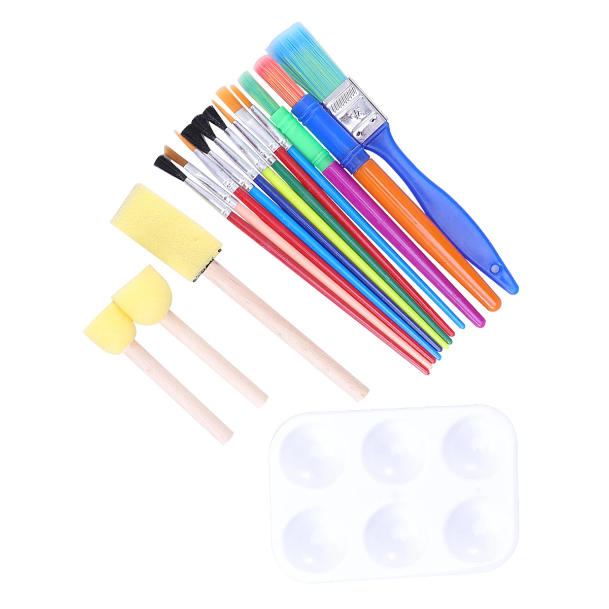 

16 Pcs Painting Pen Set Kids Early DIY Learning Kits Sponges Brush Bamboo Child