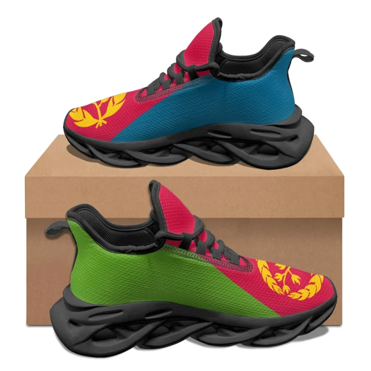 Eritrea Country Flag Pattern Woman Male Autumn Winter Outdoor Travel Sneakers Dirt Resistant Mesh Shock Absorbing Running Shoes