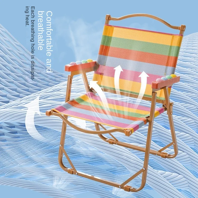 K-Star Camping Folding Chair Outdoor Portable Colorful Teslin Roller Massage Handle
