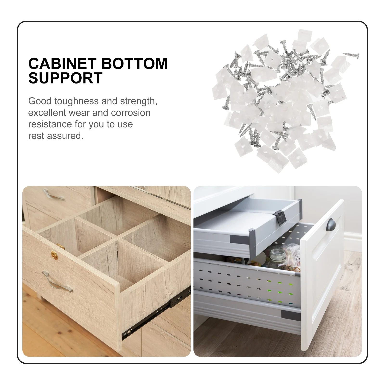 

100 pcs Cabinet Layer Supports 45 Degree Angle Drawer Bottom Wedges Furniture Reinforcement Brackets Plastic Corner Braces For