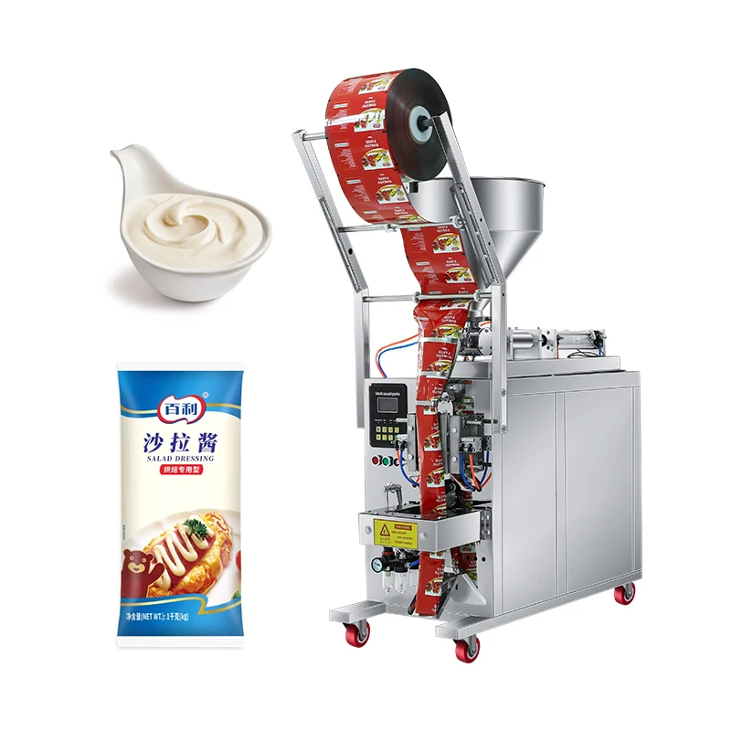 Pequeña máquina de envasado y proceso de jugo, equipo de envasado mixto de alimentos, maquinaria de envasado de sellado y llenado de salsa de curry y pasta