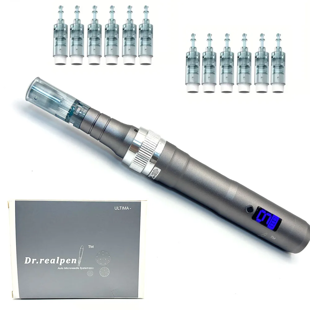 Беспроводная профессиональная микроигла Dr. Realpen Derampen X9 с 12 палочками для ухода за кожей Derma Rolling