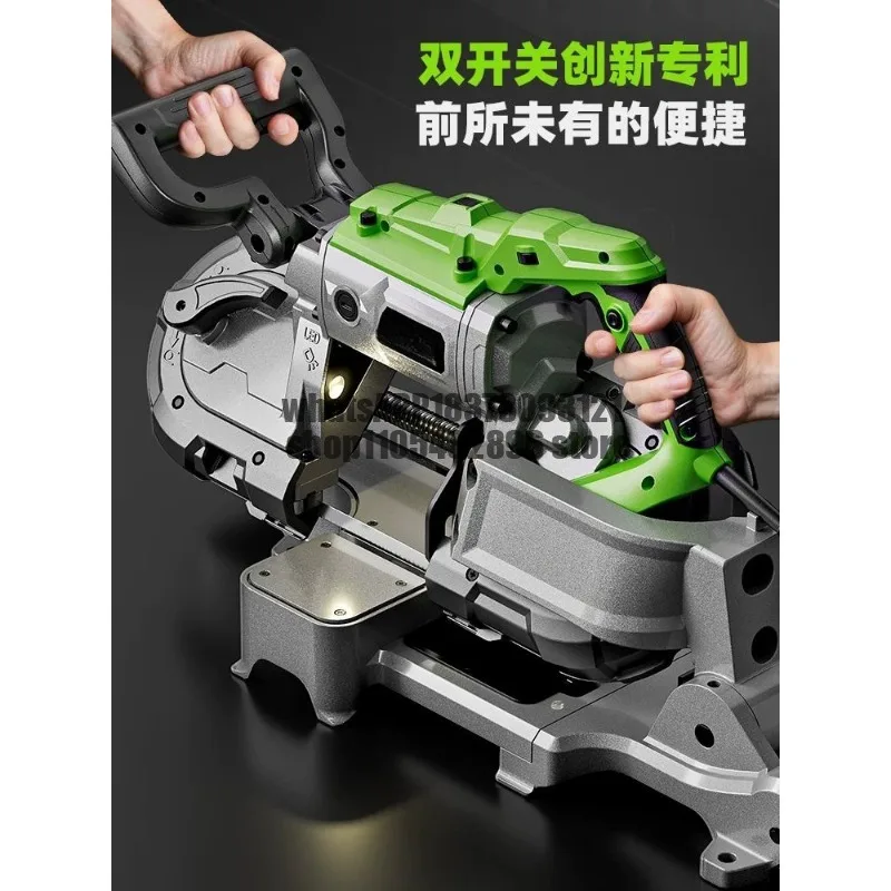 Electric Small, Band Saw Multifunctional Woodworking Fully Automatic Desktop 45 Degree Stainless Steel Saw Cutting Machine