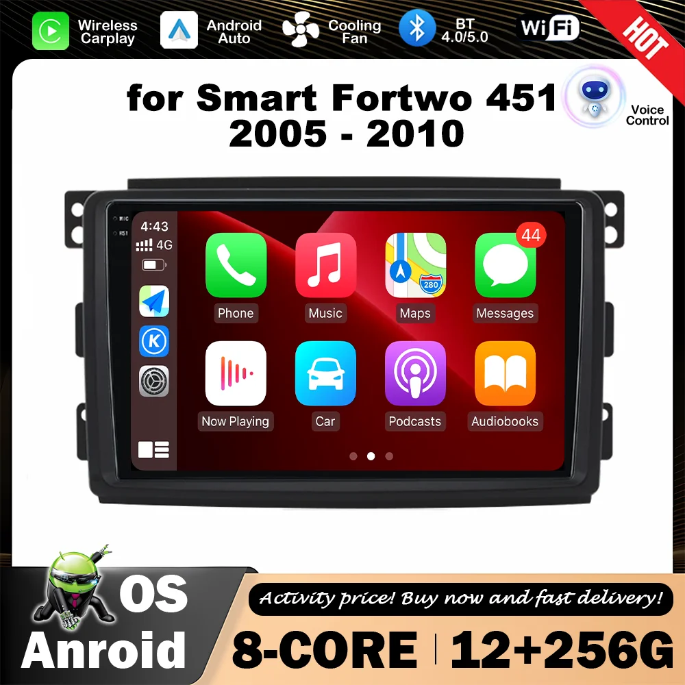 

9 '' for Smart Fortwo 451 2005 - 2010 Android Intelligent System Car Radio Multimedia Player GPS Navi DSP Stereo WiFi 4G