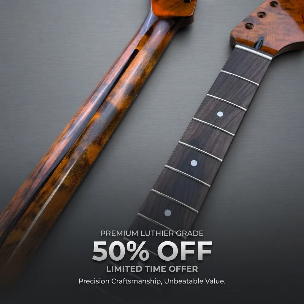 22 Fret ST Neck Stained Gloss Rosewood Fingerboard Nickel Silver Frets Rustproof Guitar Spare Part For ST Style